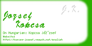 jozsef kopcsa business card